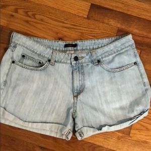 Light denim jean shorts